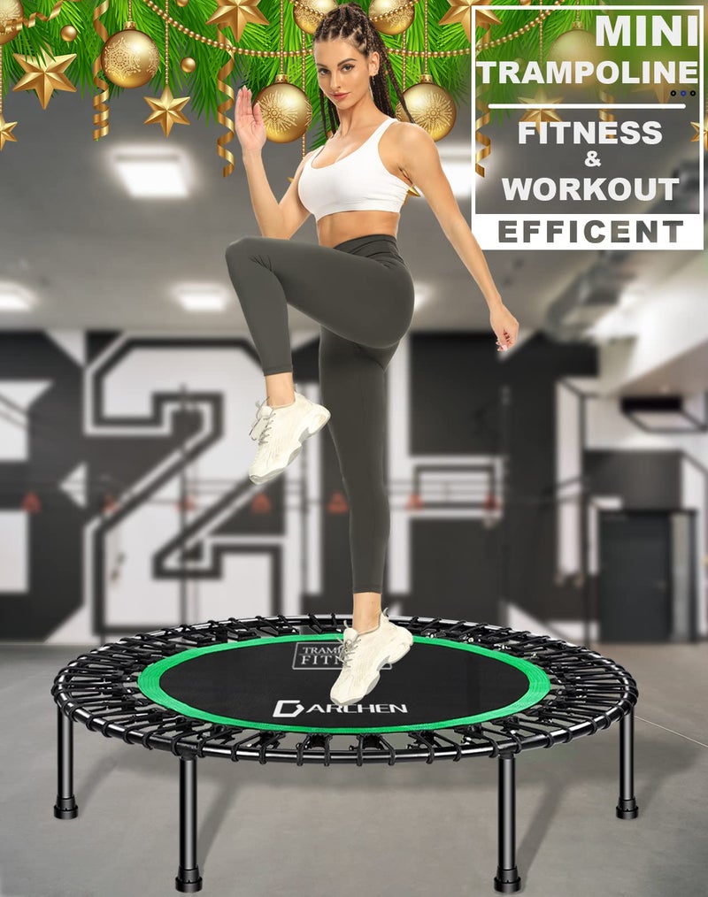 DARCHEN 450 lbs Mini Trampoline for Adults, Indoor Small Rebounder Exercise Trampoline for Workout Fitness for Quiet and Safely Cushioned Bounce, [40 Inch] - Image 4