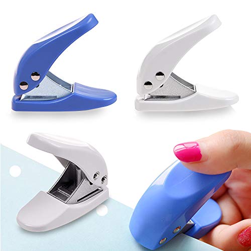 MOAMUN 4PCS Mini 1-Hole Paper Hole Punch, Handheld Portable Puncher,10 Sheets at One Time, Random Color - Image 1