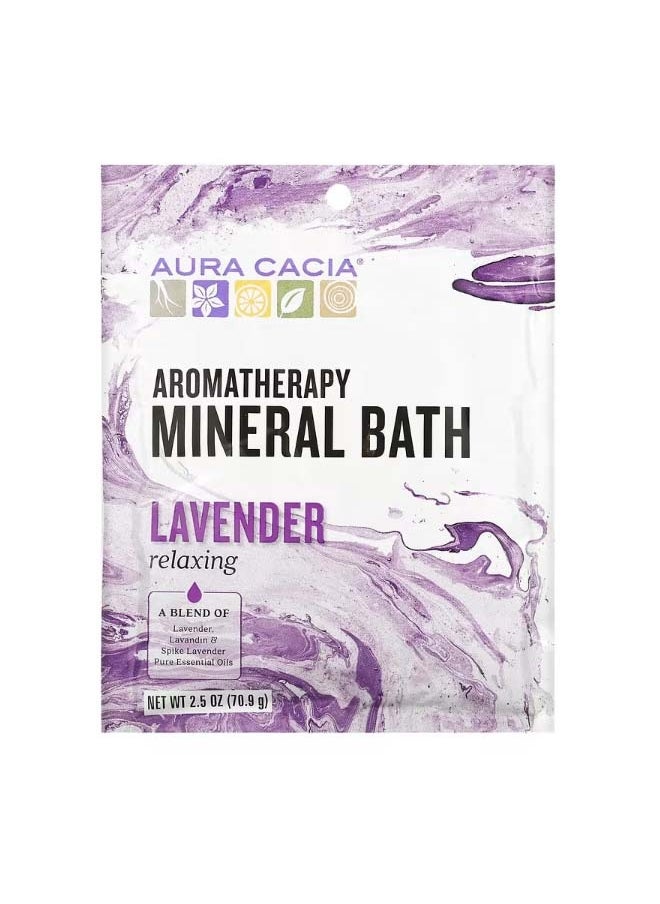 Aura Cacia Aromatherapy Mineral Bath Relaxing Lavender 2.5 oz 70.9 g  - Image 1