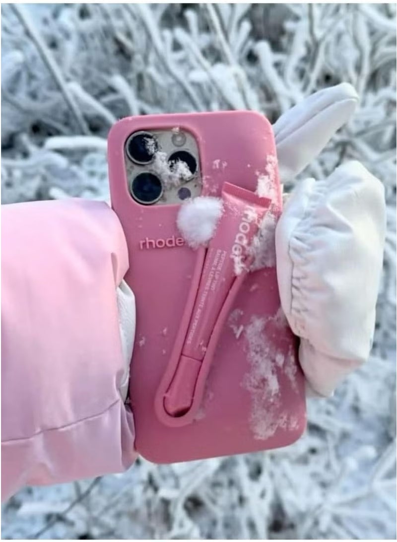 rhode iPhone 12/13 Pro Max Silicone Case Lip Holder for Cell Phone, Lip Gloss Adhesive Sleeve for Phone, Lip Holder Stick-on Phone Case, Back Stick On Holder for iPhone Phones (PINK) - Image 2