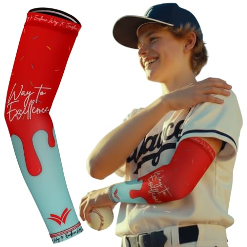 Waycel Youth Arm Sleeves – Compression Sports Sleeves for Football, Volleyball, Baseball, Basketball, Cycling – UV Protection (Blueberry Blitz, M) - Image 1