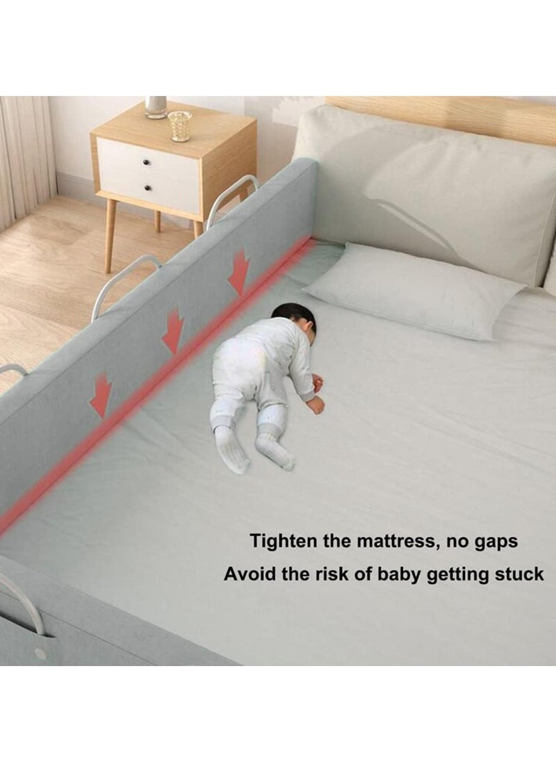 Generic - Bed Fence Kids Safety Bedside Guard Baby Anti-Fall Bed Rail Child Bed Soft Barrier Height Adjustable Side Protection 60cm,grey - Image 1
