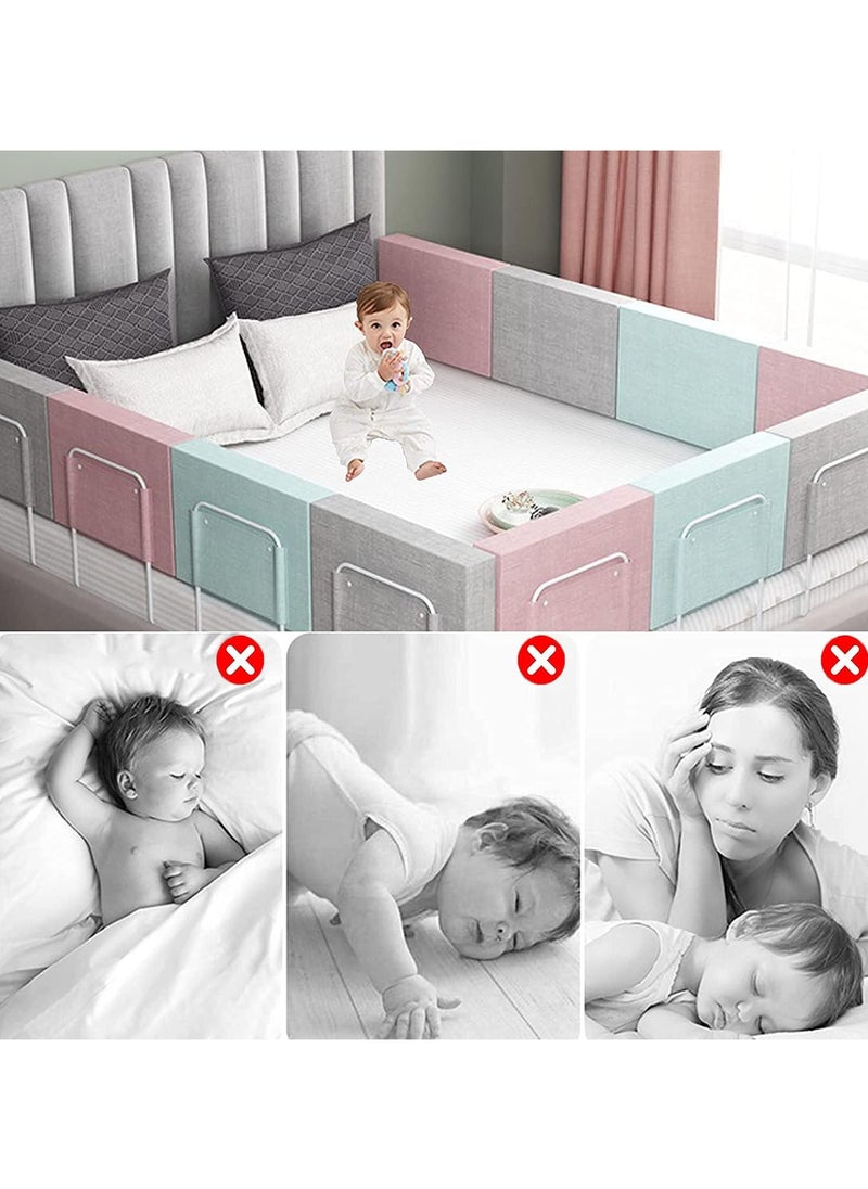 Generic - Bed Fence Kids Safety Bedside Guard Baby Anti-Fall Bed Rail Child Bed Soft Barrier Height Adjustable Side Protection 60cm,grey - Image 1