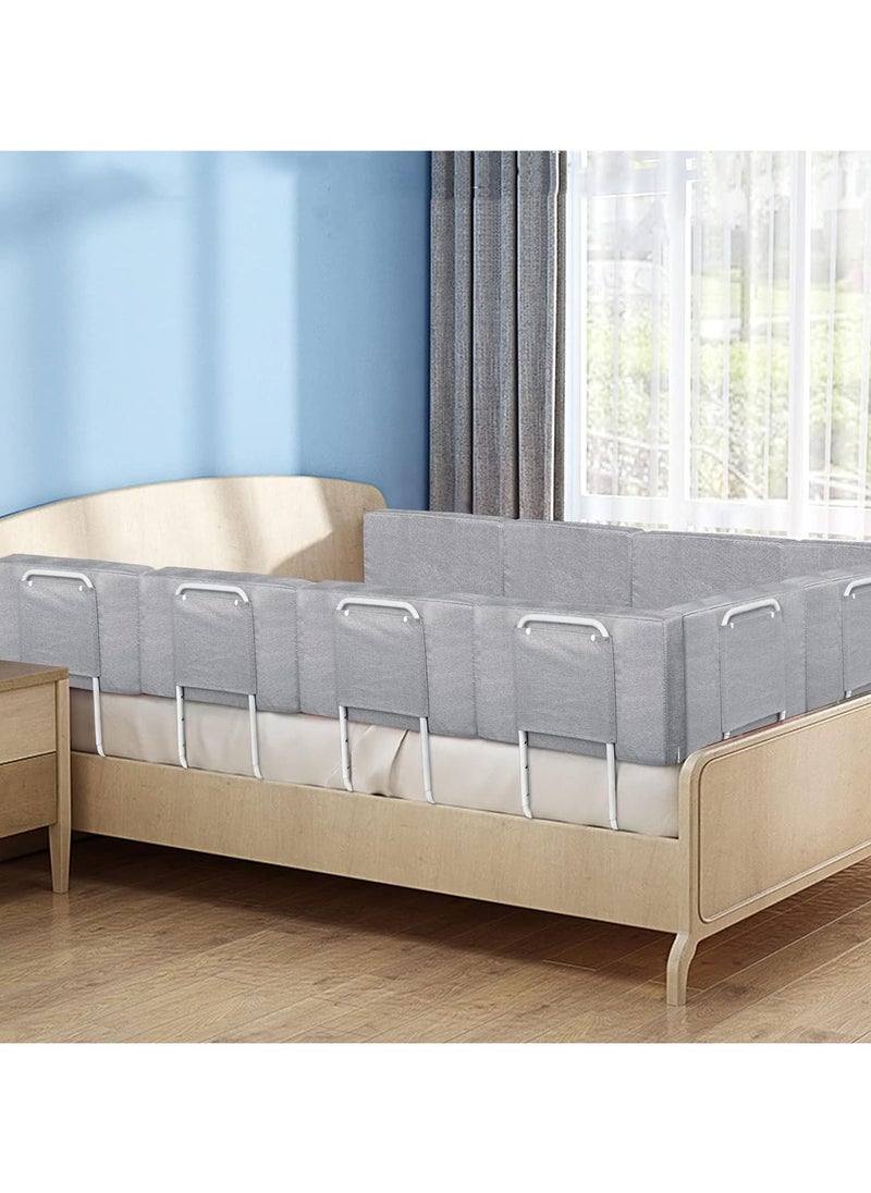 Generic - Bed Fence Kids Safety Bedside Guard Baby Anti-Fall Bed Rail Child Bed Soft Barrier Height Adjustable Side Protection 60cm,grey - Image 1