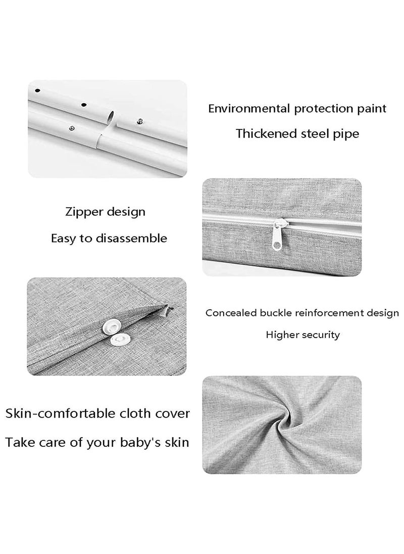 Generic - Bed Fence Kids Safety Bedside Guard Baby Anti-Fall Bed Rail Child Bed Soft Barrier Height Adjustable Side Protection 60cm,grey - Image 1