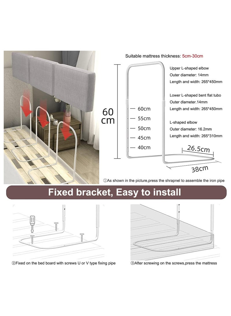 Generic - Bed Fence Kids Safety Bedside Guard Baby Anti-Fall Bed Rail Child Bed Soft Barrier Height Adjustable Side Protection 60cm,grey - Image 1