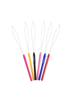 yantaisiyu 6 Pcs Plastic Hair Extension Loop Needle Threader Pulling Hook Tool Loop Tools Bead Tool For Hair Extensions Feather Extensions (Multicolored)  - Image 1