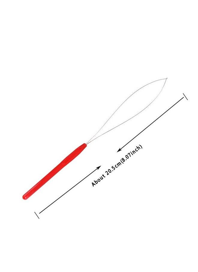 yantaisiyu - 6 Pcs Plastic Hair Extension Loop Needle Threader Pulling Hook Tool Loop Tools Bead Tool For Hair Extensions Feather Extensions (Multicolored) - Image 1