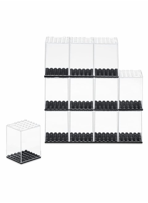 12-Pack Transparent Acrylic Display Case for Toys & Collectibles - Dustproof Protection for Action Figures & Building Blocks
