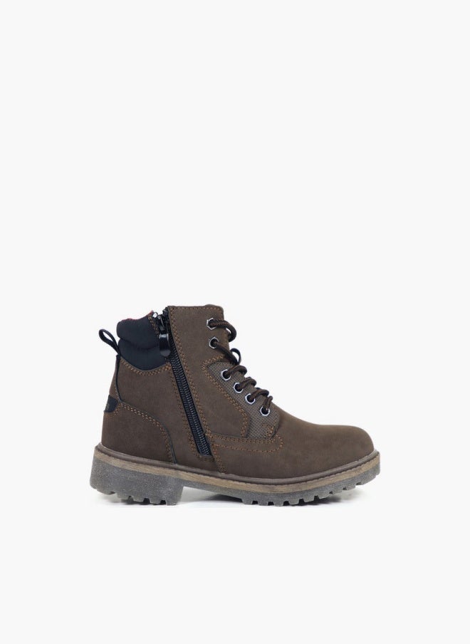 GAP Boys' Dayton Mid Lace Ii Ankle School Boots With Zip Closure - Gpk5218053817 - Image 1