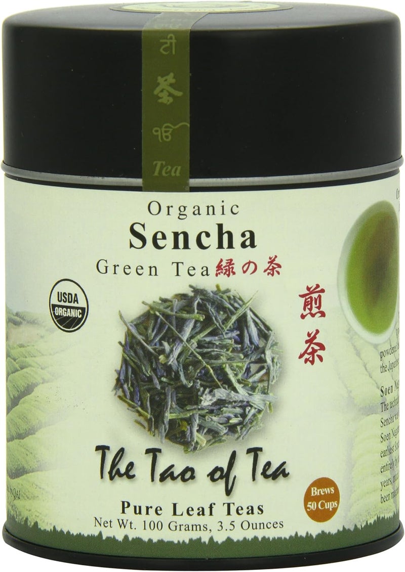 The Tao of Tea شاي السنتشا الأخضر العضوي من تاؤو الشاي - علبة 3.5 أونصة - Image 1