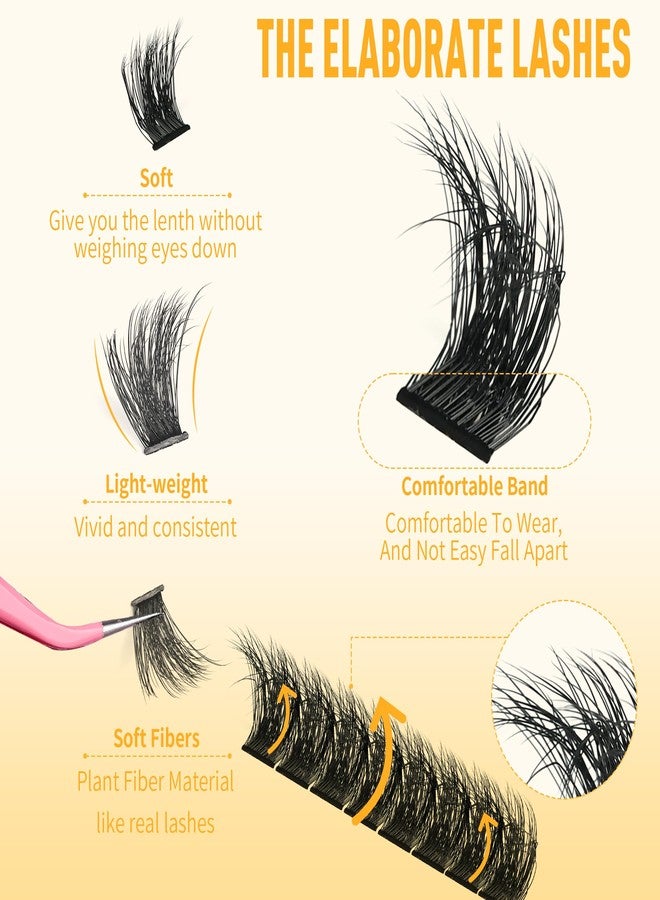 TMIELYBS Lash Clusters 10-14mm Short Cluster Eyelash Extensions 260D Thick Eyelash Clusters Volume D Curly Wispy Individual Lashes 224pcs Mink False Eyelashes Soft DIY Lash Extension for Beginners, by TMIELYBS - Image 4