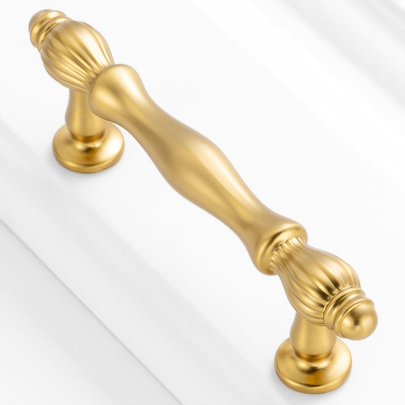 BEROSSA 10 Pack 3 Inch Brushed Gold Cabinet Pulls Gold Cabinet Handles Gold Hardware for Kitchen Cabinets 2510 Drawer Dresser Cupboard Bedroom Bathroom - Image 1