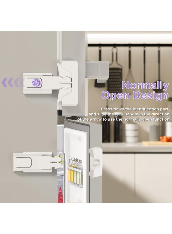 RAHAYM 2 Pack Refrigerator Fridge Freezer Door Lock for Kids and Aging Seals, Child Proof Refrigerator Latch Lock to Keep Door Closed, No Tools Required and Easy Installation (White) - Image 5