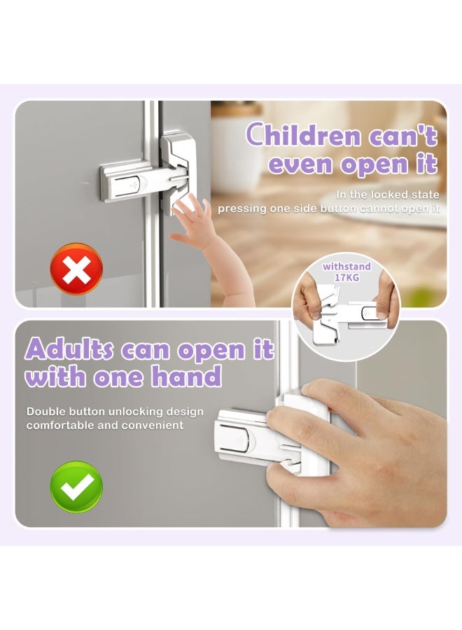 RAHAYM 2 Pack Refrigerator Fridge Freezer Door Lock for Kids and Aging Seals, Child Proof Refrigerator Latch Lock to Keep Door Closed, No Tools Required and Easy Installation (White) - Image 4