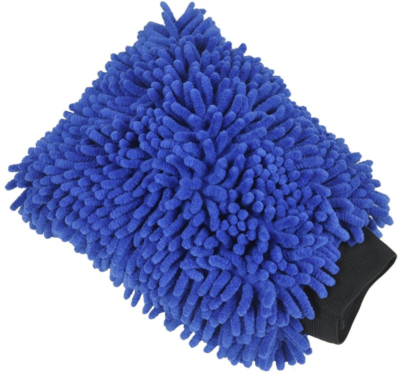 Detailer's Preference Double-Sided Premium Chenille Microfiber Wash Mitt, Wet or Dry, Perfect for Car Washing and Detailing, Absorbent, Scratch-Free, and Lint-Free, Blue - Image 1