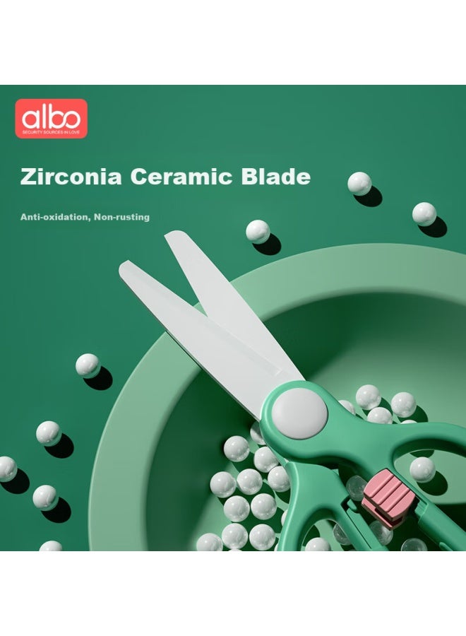 Albo Baby Food Scissors Children's Manual Ceramic Food Cutter Grinder Infant Food Tool Portable Ds0065 - Image 1