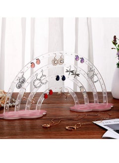 Excefore Acrylic Earring Holder, 74 Holes Earring Holder, Rainbow Earring Display Stands, Jewelry Hanging Organizer, Double Sided Transparent Earring Holder, Suitable for Girls Room Decor  - Image 1