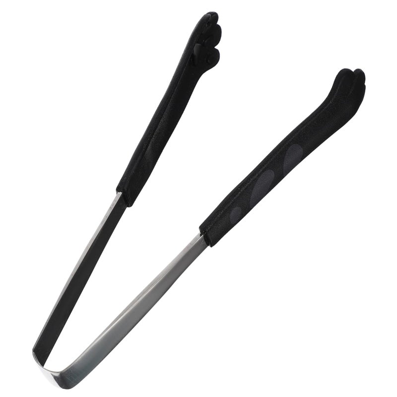 Stainless Steel Salad Tongs Black Kitchen Utensil for Cooking and BBQ - Image 2