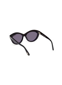 TOM FORD Women's Oval Shape Acetate Sunglasses FT111101D55 Lens Size: 55 Millimeter - Shiny Black  - Image 5