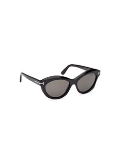 TOM FORD Women's Oval Shape Acetate Sunglasses FT111101D55 Lens Size: 55 Millimeter - Shiny Black  - Image 3