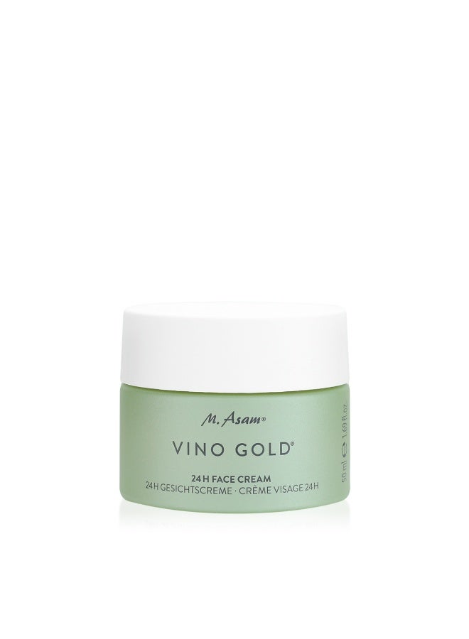 أم. أسام M. Asam VINO GOLD 24h Facial Cream (1.69 Fl Oz)- 24h day cream & night moisturizer against lines & wrinkles, protection against skin aging, anti-aging, vegan facial care, skincare for women. - Image 1
