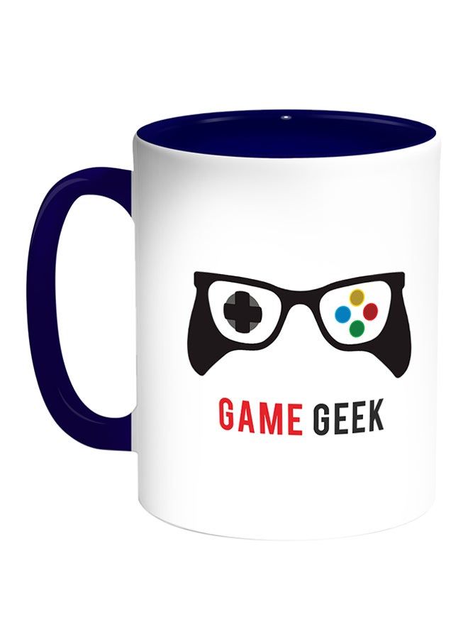 RKN Game Geek Printed Coffee Mug White/Blue 11ounce - Image 1