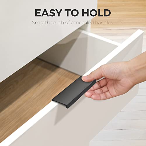 HomeExpert Home Expert 30 Pack Finger Pulls for Cabinets 76mm/3in Hole Center Black Cabinet Handles Edge Pulls for Cabinets Finger Cabinet Handles Concealed Tab Pulls for Kitchen Drawer - Image 4