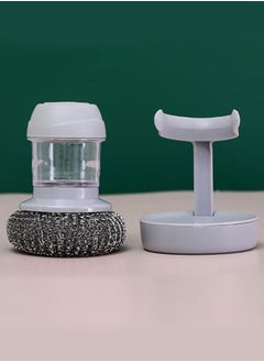 BELLSBERRY Soap Pump Dispenser for your Kitchen Sink Counter Top Liquid Dish Washing Dispensing Palm Scrub Brush with Stand  - Image 4