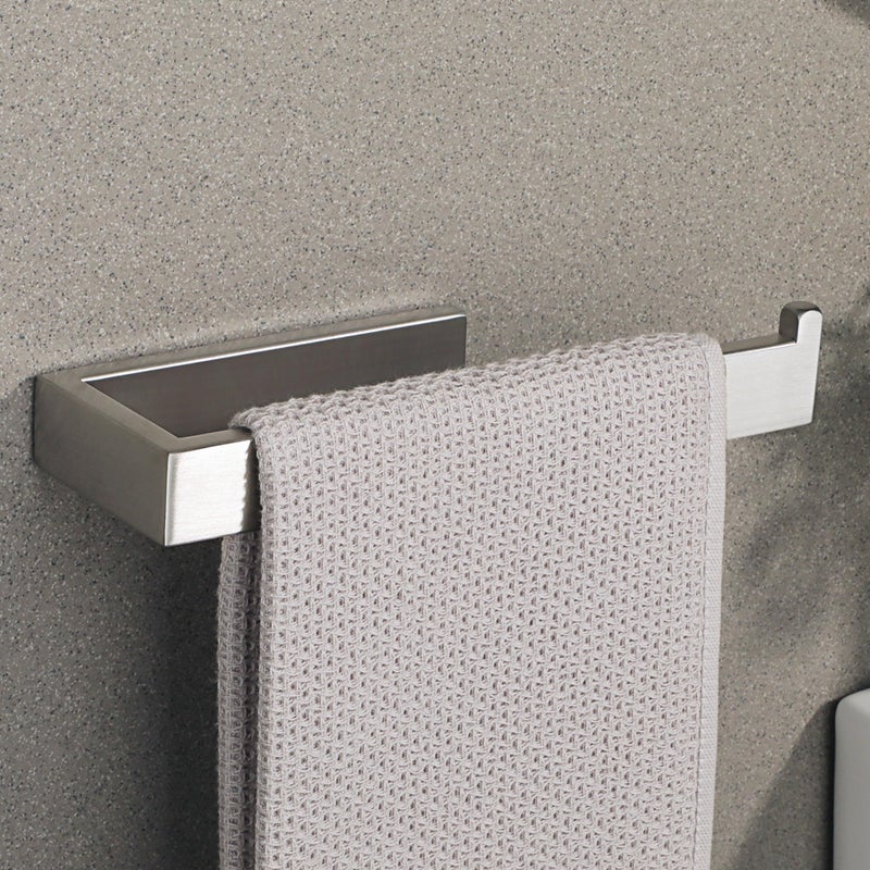 SAYAYO Sayayo Brushed Nickel Towel Ring for Bathroom 10 Inch Hand Towel Bar Towel Rack Towel Holder Wall Mounted Square SUS304 Stainless Steel 