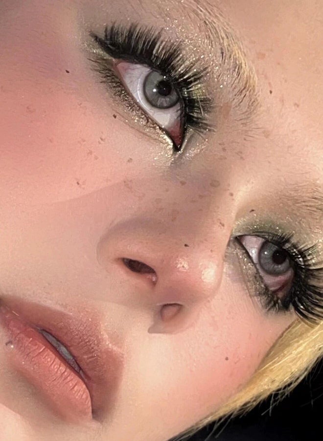 ميل كريك عدسات ميل كريك اللاصقة الملونة 14.2 ملم عدسات هيدروجيل يمكن استخدامها لمدة 12 شهرًا زوج واحد من نظارتين رماديتين - Image 5