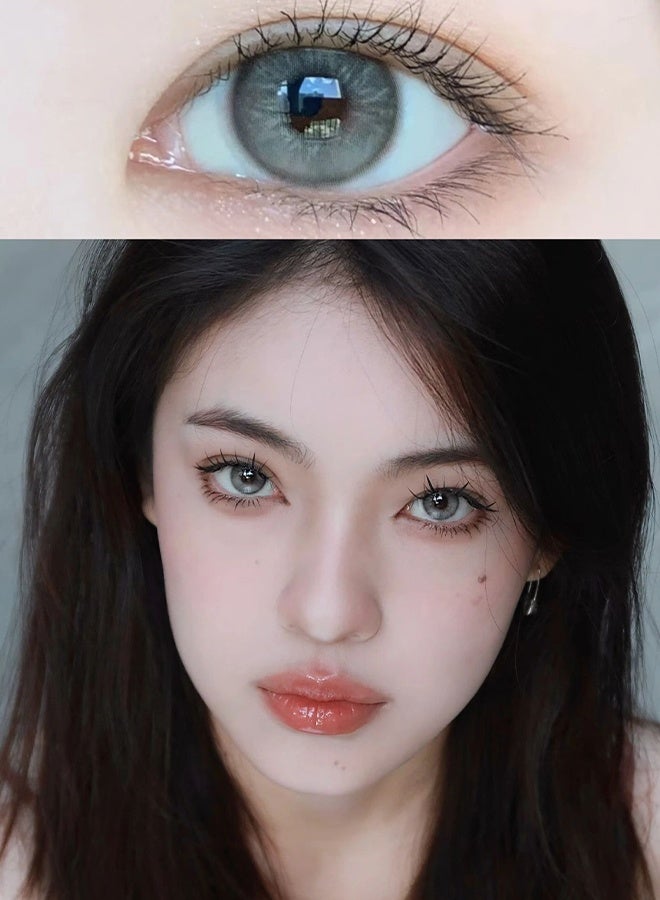 ميل كريك عدسات ميل كريك اللاصقة الملونة 14.2 ملم عدسات هيدروجيل يمكن استخدامها لمدة 12 شهرًا زوج واحد من نظارتين رماديتين - Image 4