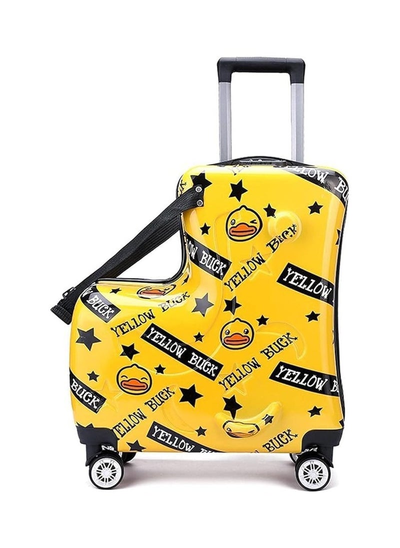 BLOOMING TIME Children Trolley Case, Kid Riding Luggage ABS Material 360 Degree Silent Travel Suitcase  - Image 1