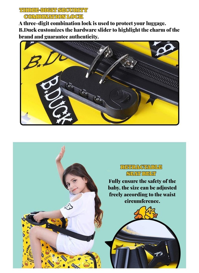 BLOOMING TIME Children Trolley Case, Kid Riding Luggage ABS Material 360 Degree Silent Travel Suitcase  - Image 5