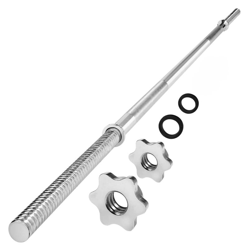 Yes4All 480LB Capacity Standard Straight Barbell 60"/5FT, Weight Bar 1" Diameter with Star Lock Collars & Rubber Ring for Deadlifts, Squats, Powerlifting, and Strength Training - Image 1