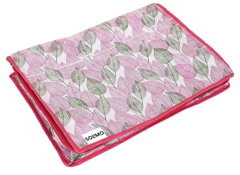 Brand - Solimo Solimo Metalic 8 Piece Non Woven Fabric Clothes Saree Cover Bags Set With Transparent Window Extra Large leafyPink - Image 5