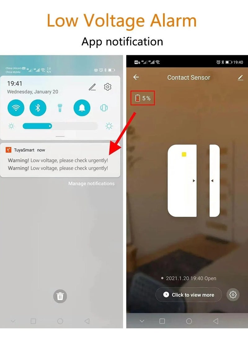 TUYA Smart Door And Window Sensor, Solar Powered Smart Wifi Door Window Sensor Alarm, Wireless Door Window Magnetic Entry Detector Sensor, App Control Contact Sensor For Home Security - Image 2