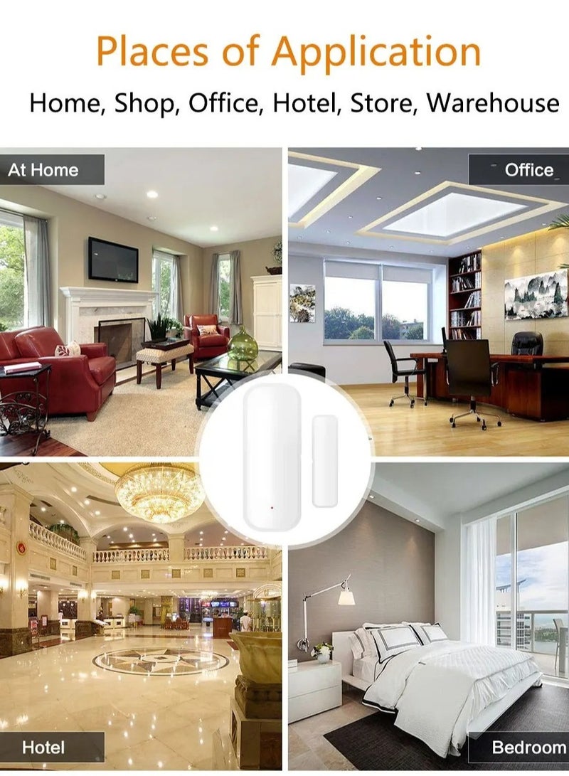 TUYA Smart Door And Window Sensor, Solar Powered Smart Wifi Door Window Sensor Alarm, Wireless Door Window Magnetic Entry Detector Sensor, App Control Contact Sensor For Home Security - Image 3