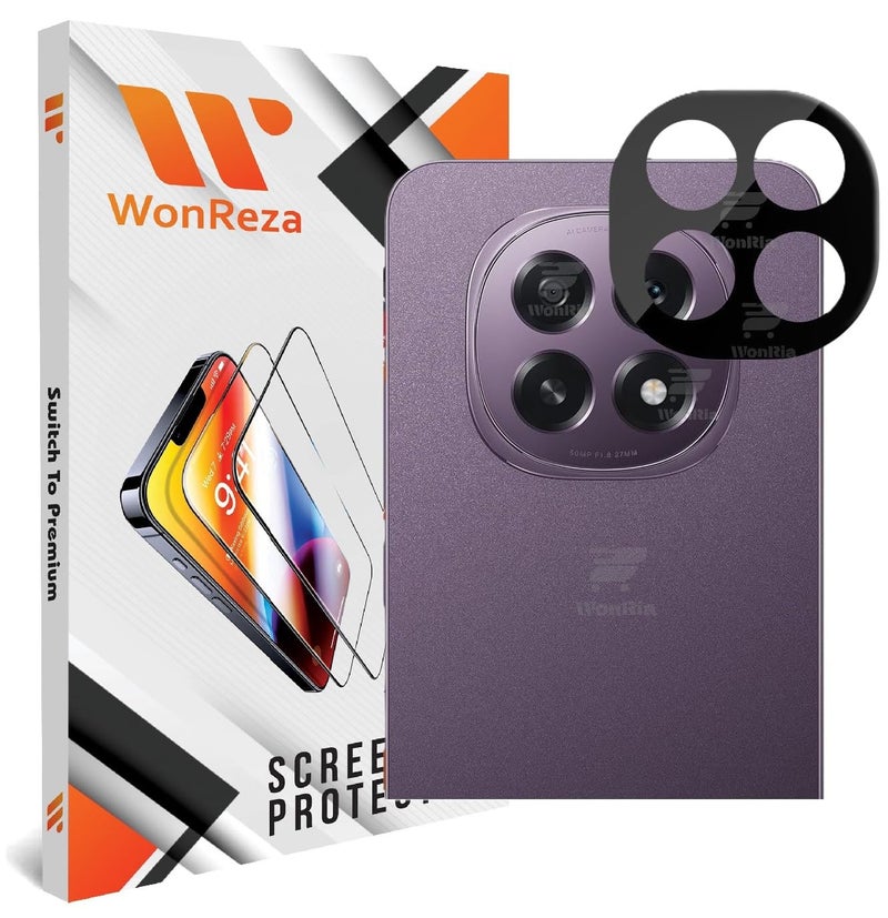 WonReza ® حزمة 1 - واقي زجاج الكاميرا الخلفية لهاتف Oppo F29 5G [3D بريميوم] واقي زجاج الكاميرا (أسود) - Image 1