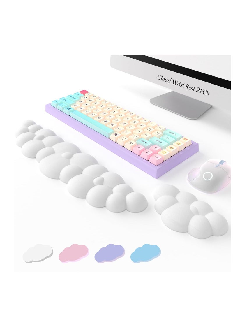 Cool Baby COOLBABY Cloud Wrist Rest Keyboard Memory Foam Keyboard Palm Rest Lightweight With Non-Slip Base for Typing Pain Relief Ergonomic Keyboard Pad with Wrist Support 2PCS - Image 1