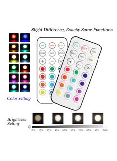 Y&D 6 Pack Puck Light with 2 Remote Control, RGB 13 Colors Changing LED Wireless Under Cabinet Lighting Push Lights Closet Battery Powered Counter 3 AA  - Image 2