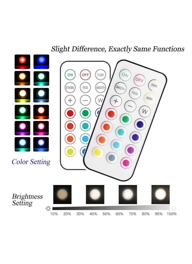 Y&D - 6 Pack Puck Light with 2 Remote Control, RGB 13 Colors Changing LED Wireless Under Cabinet Lighting Push Lights Closet Battery Powered Counter 3 AA - Image 1