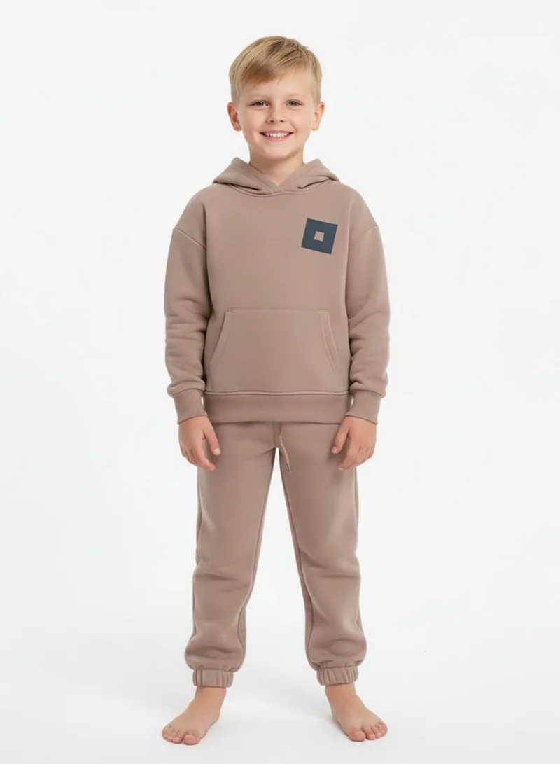 babyqlo Unisex Brown Roblox Icon Winter Fleece Tracksuit