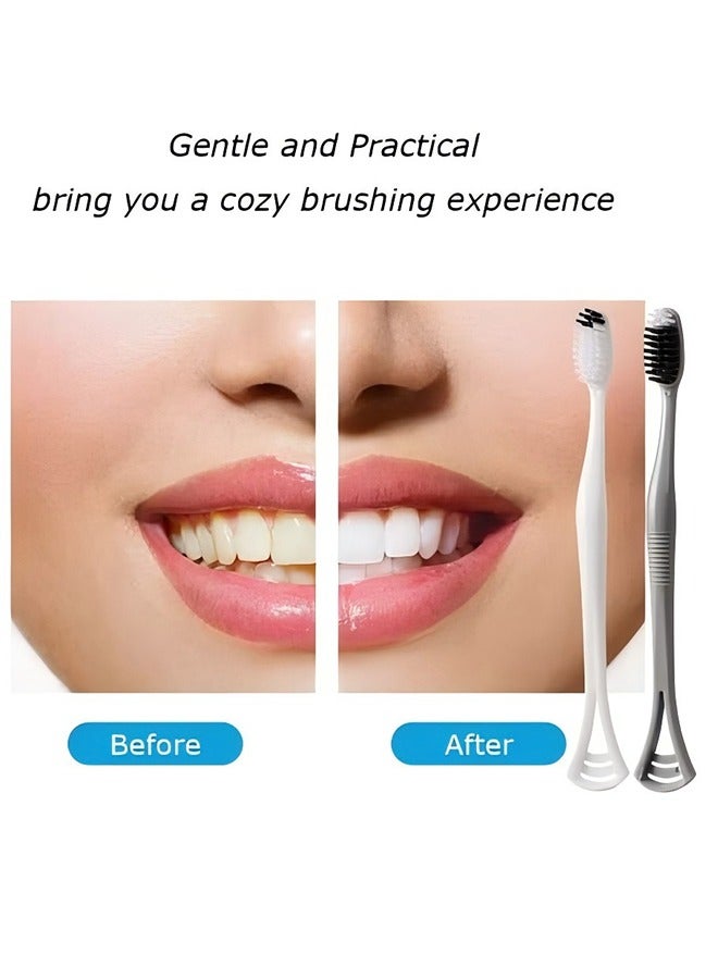 8 Pack Extra Soft Toothbrush For Adult, 2 In 1 Soft Bristle Toothbrush With Tongue Scraper For Sensitive Gums And Teeth - Image 2