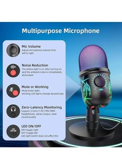 General Enhanced RGB condenser microphone for studio-quality sound with advanced noise cancellation for gaming, streaming, podcasting, YouTube, Twitch, recording, and gaming sessions  - Image 3