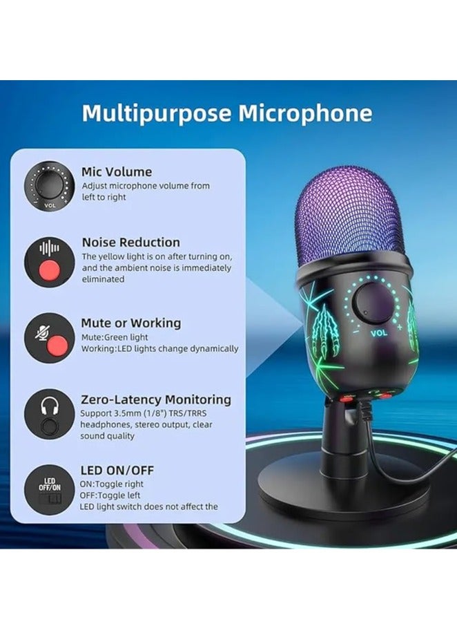 General Enhanced RGB condenser microphone for studio-quality sound with advanced noise cancellation for gaming, streaming, podcasting, YouTube, Twitch, recording, and gaming sessions  - Image 3