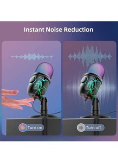 General Enhanced RGB condenser microphone for studio-quality sound with advanced noise cancellation for gaming, streaming, podcasting, YouTube, Twitch, recording, and gaming sessions  - Image 5