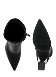 London Rag Contrasting Platform Detail Sock Boots in Black and White  - Image 4