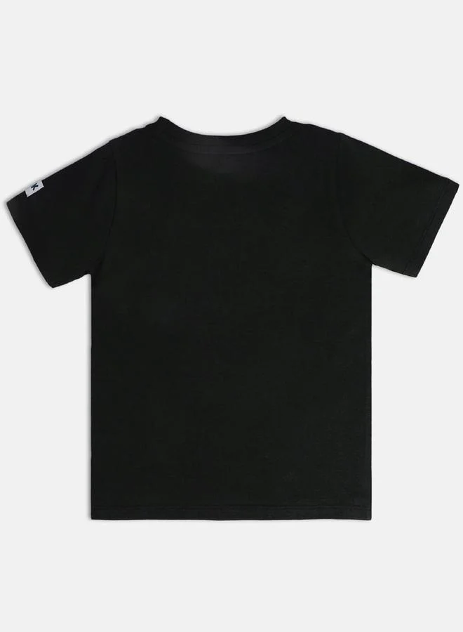 MINIKLUB Boys Cotton Skater Print Round Neck T-Shirt