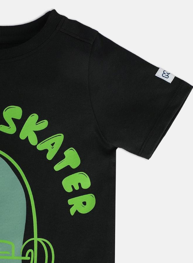 MINIKLUB Boys Cotton Skater Print Round Neck T-Shirt - Image 4